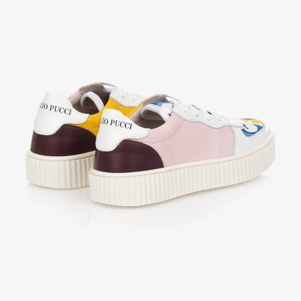 PUCCI-Розовые кроссовки с принтом Ranunсoli для девочек | Childrensalon Outlet
