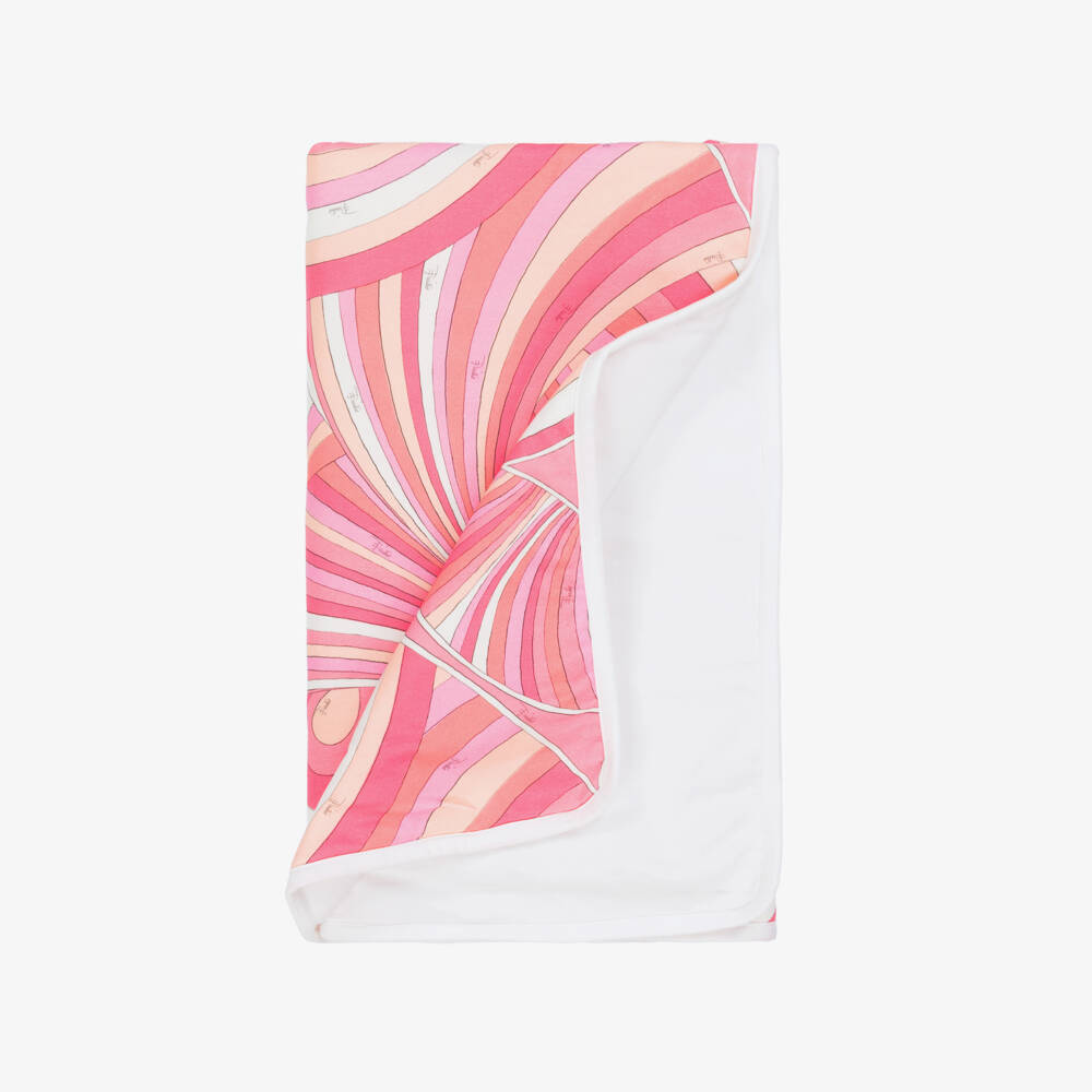 PUCCI-Girls Pink Swirl Cotton Blanket | Childrensalon Outlet