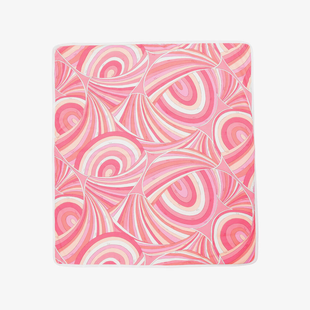 PUCCI-Girls Pink Swirl Cotton Blanket | Childrensalon Outlet
