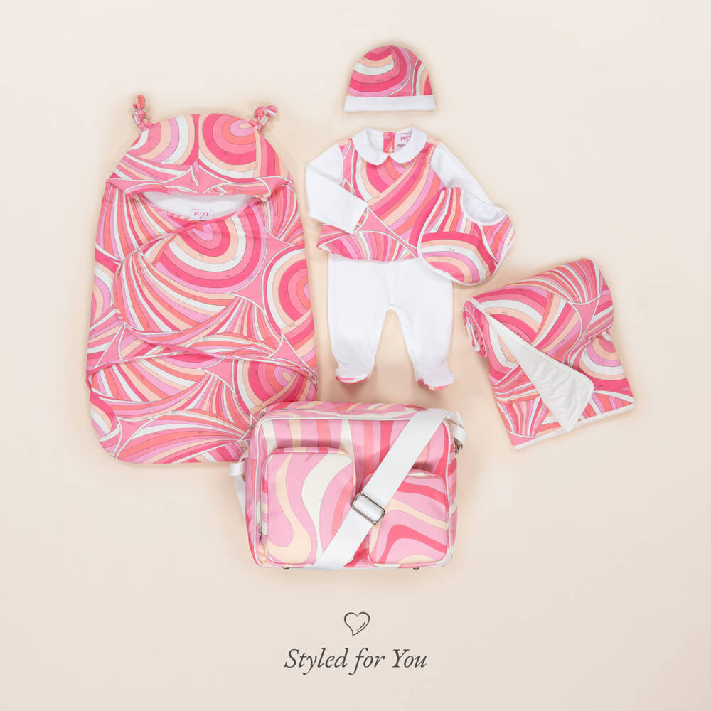 PUCCI-Girls Pink Swirl Cotton Blanket | Childrensalon Outlet