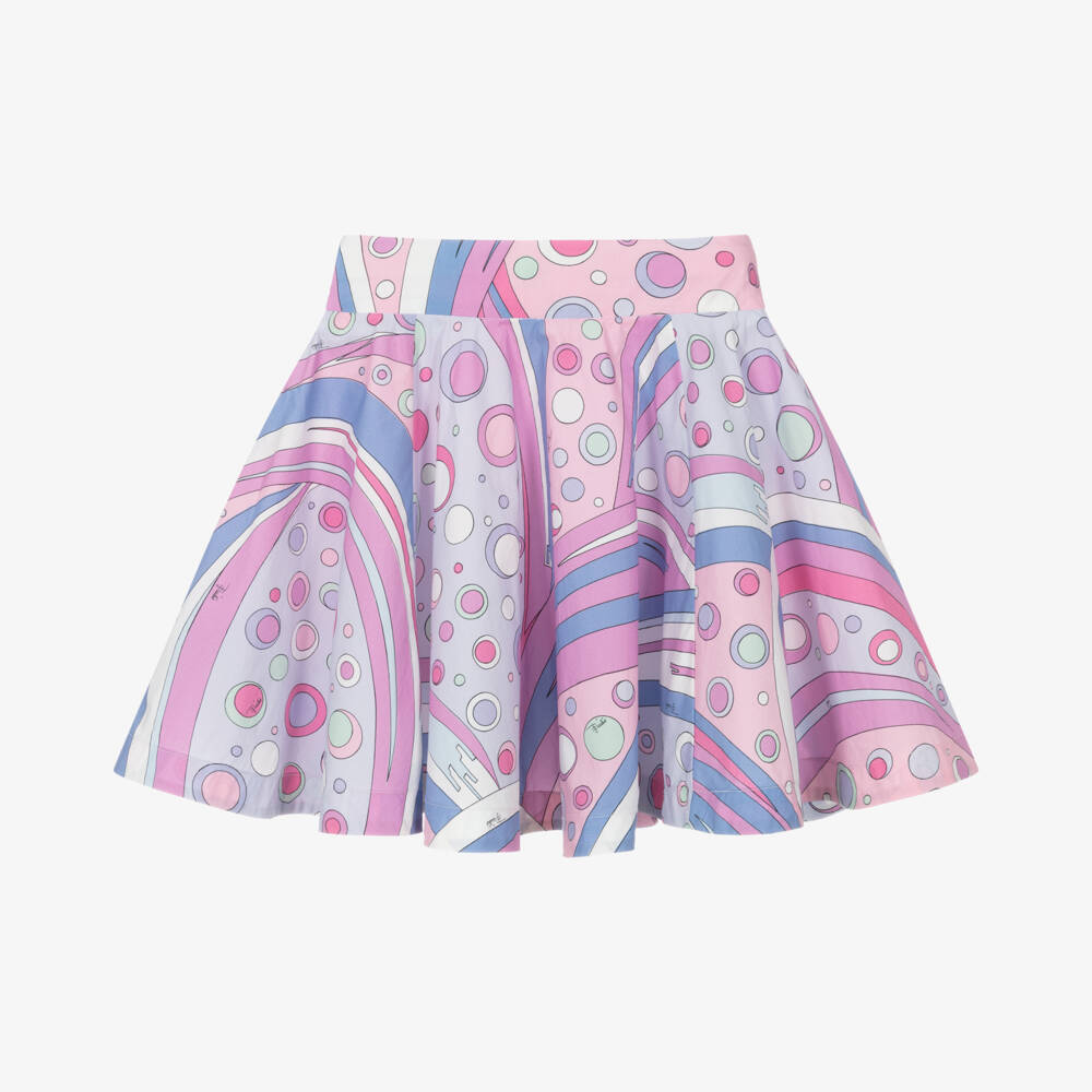 PUCCI-Girls Poplin Skirt in Pastel Hues | Childrensalon Outlet
