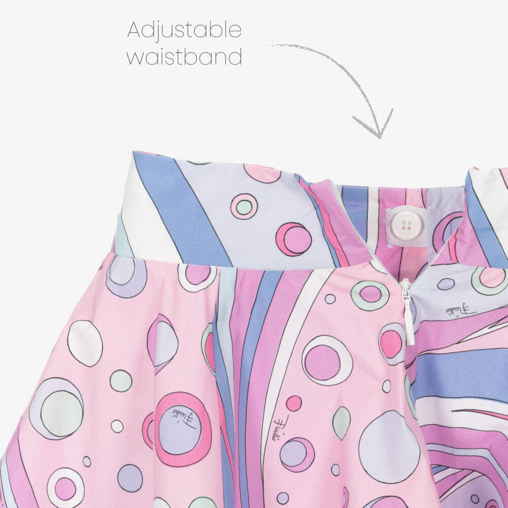 PUCCI-Girls Poplin Skirt in Pastel Hues | Childrensalon Outlet