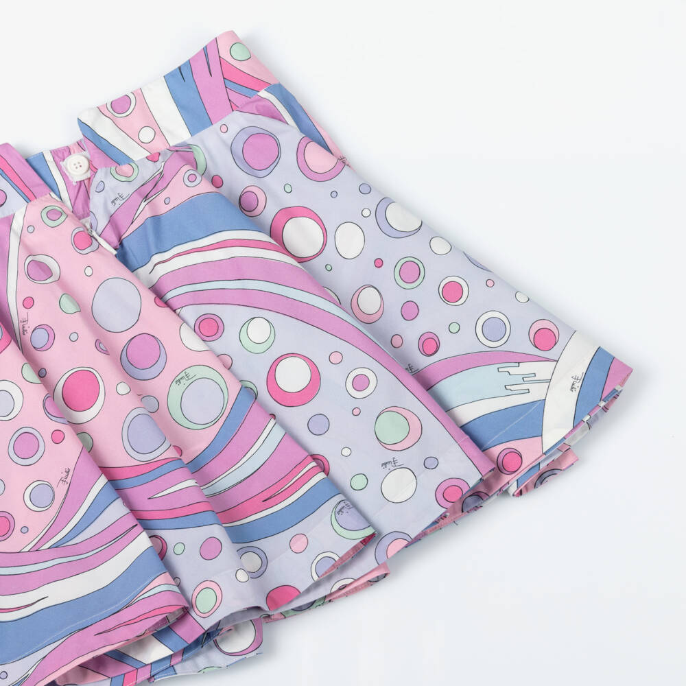 PUCCI-Girls Poplin Skirt in Pastel Hues | Childrensalon Outlet