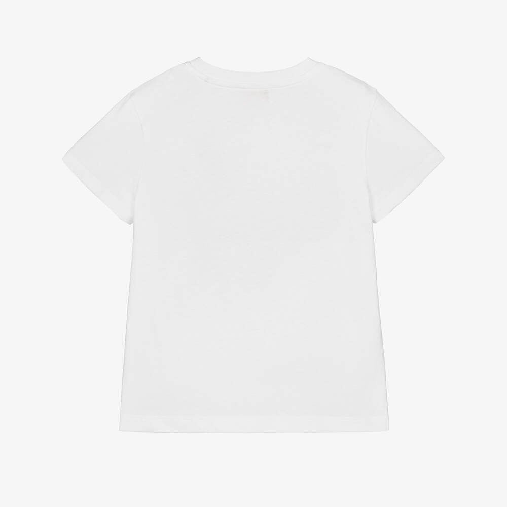 PUCCI-Girls Pure White Floral Cotton Tee | Childrensalon Outlet