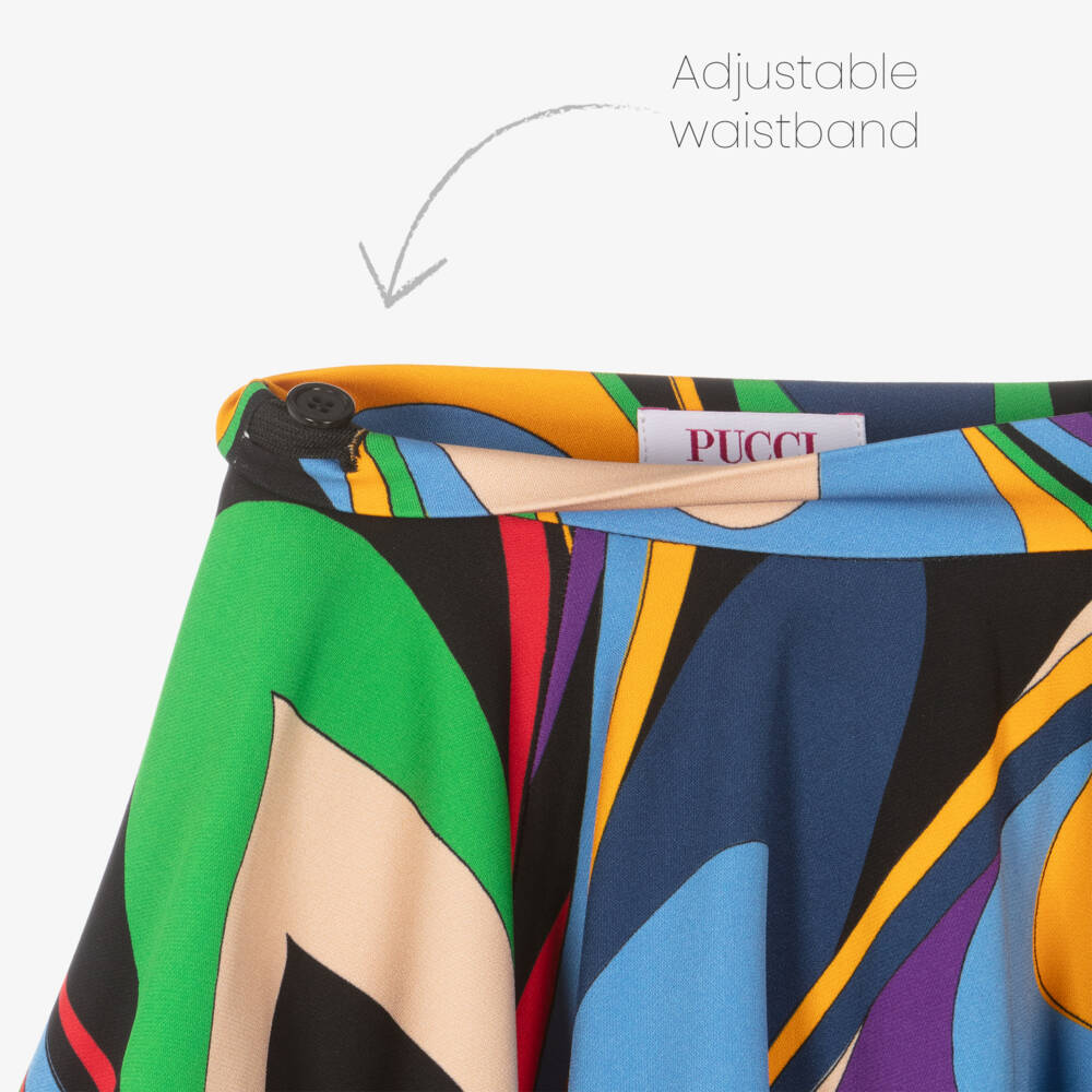 PUCCI-Girls Purple & Black Viscose Swirl Skirt | Childrensalon Outlet