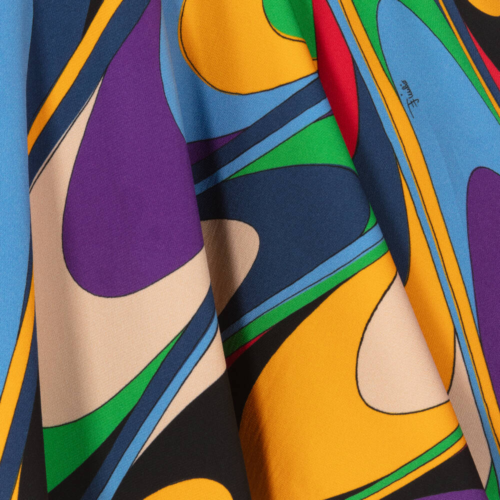 PUCCI-Girls Purple & Black Viscose Swirl Skirt | Childrensalon Outlet