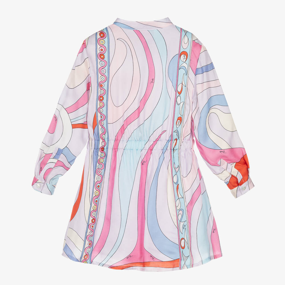 PUCCI-Girls Purple Viscose Marmo Print Dress | Childrensalon Outlet