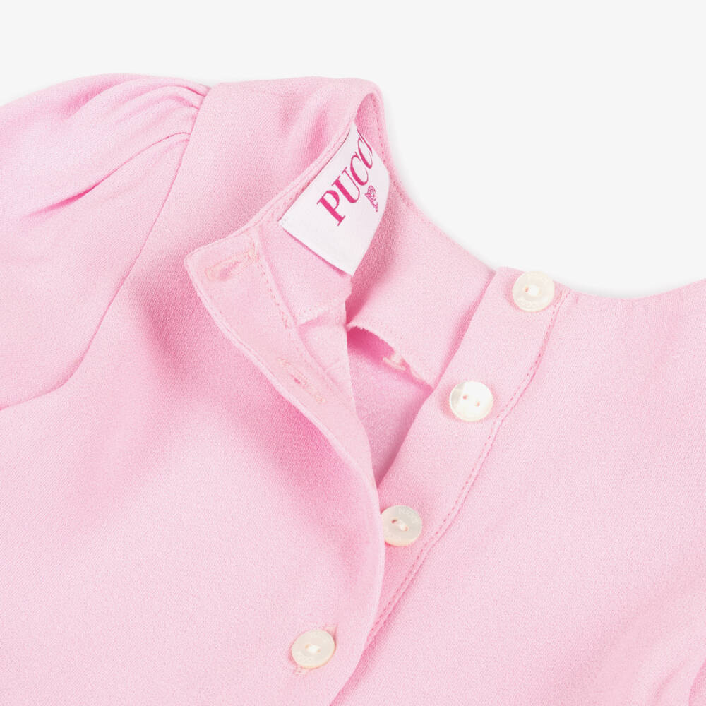 PUCCI-Girls Rose-Hued Designer Print Top | Childrensalon Outlet