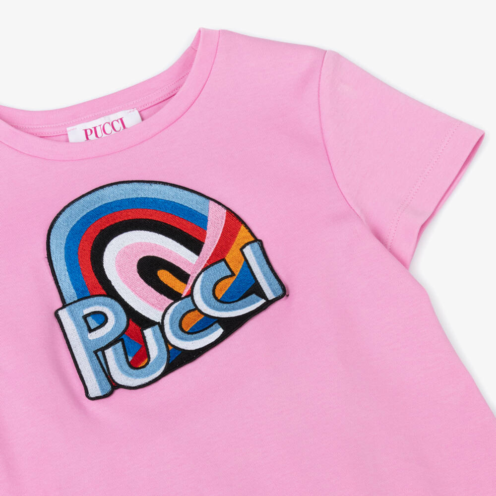 PUCCI-Girls Soft Pink Logo Dress | Childrensalon Outlet