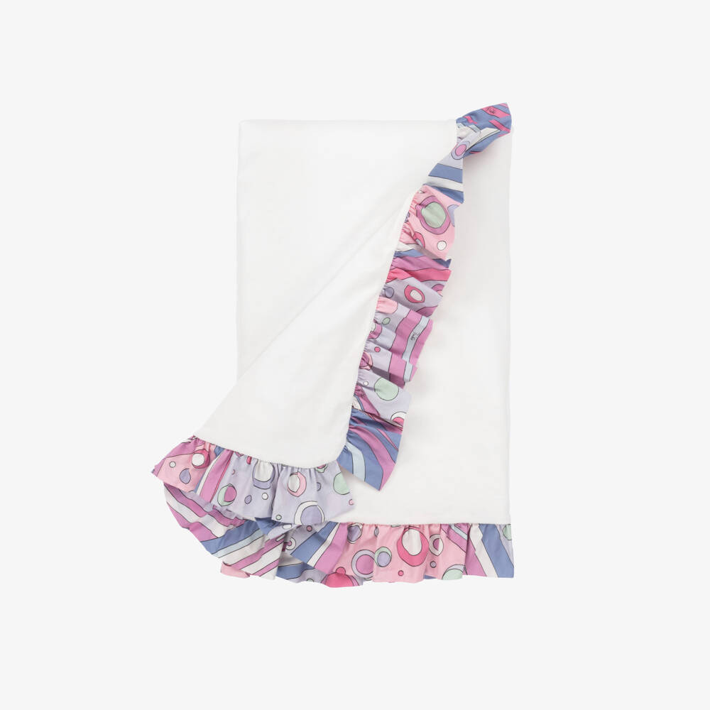 PUCCI-Girls' Soft Pink & White Cozy Blanket | Childrensalon Outlet