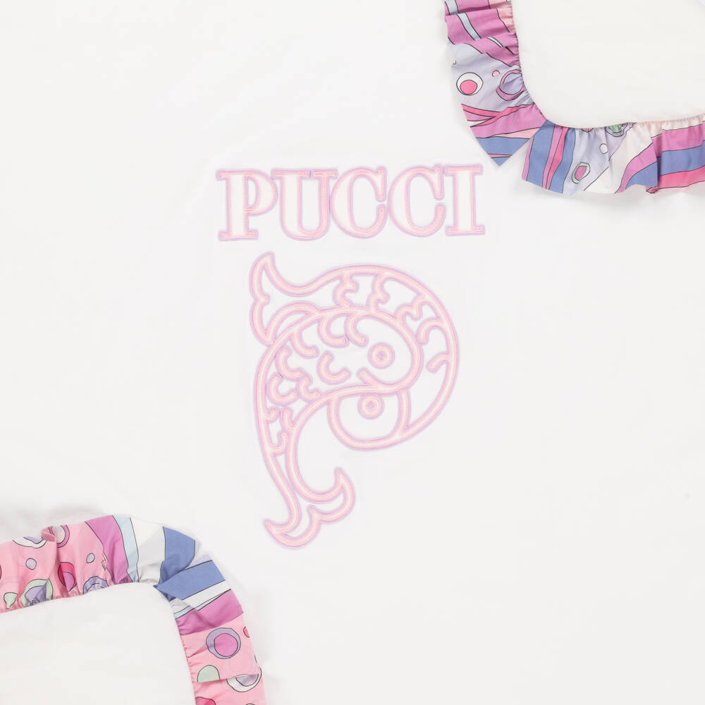 PUCCI-Girls' Soft Pink & White Cozy Blanket | Childrensalon Outlet