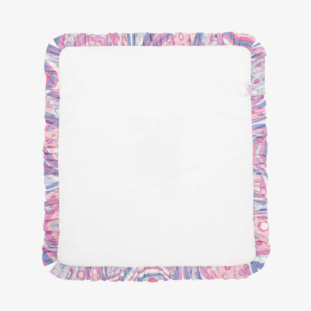 PUCCI-Girls' Soft Pink & White Cozy Blanket | Childrensalon Outlet