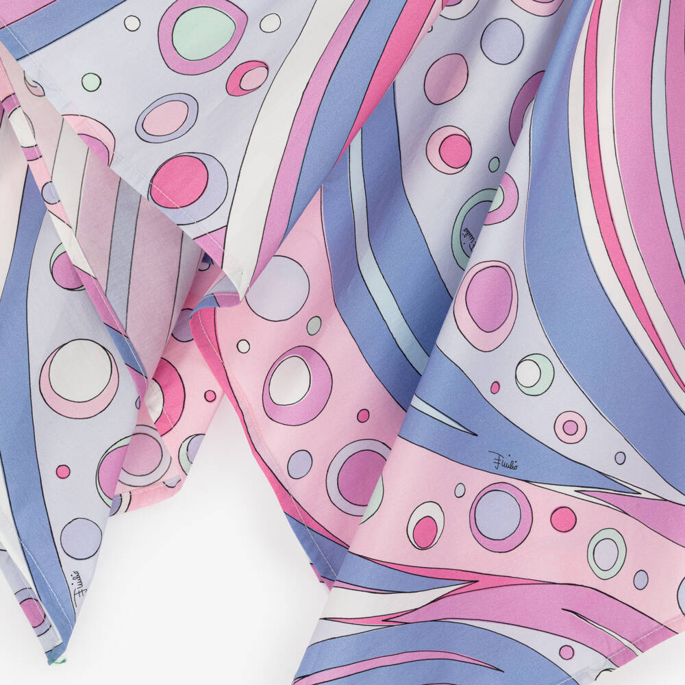 PUCCI-Girls Swirling Pastel Poplin Dress | Childrensalon Outlet