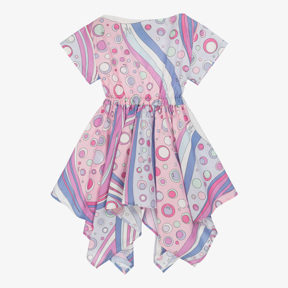 PUCCI-Girls Swirling Pastel Poplin Dress | Childrensalon Outlet