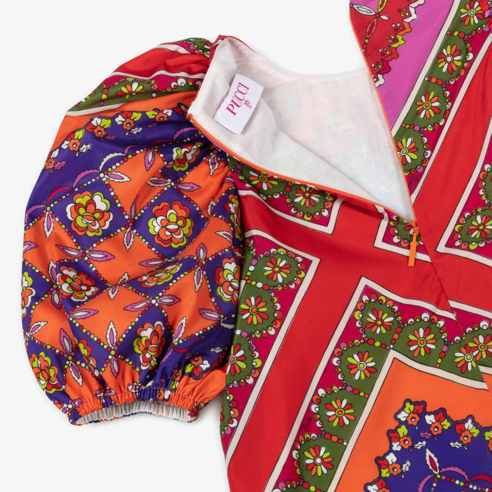 PUCCI-Яркое платье с узором Festa для девочек | Childrensalon Outlet