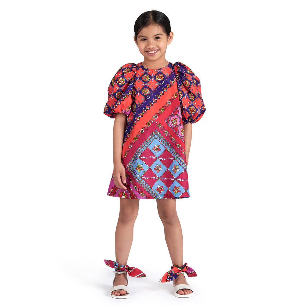 PUCCI-Яркое платье с узором Festa для девочек | Childrensalon Outlet