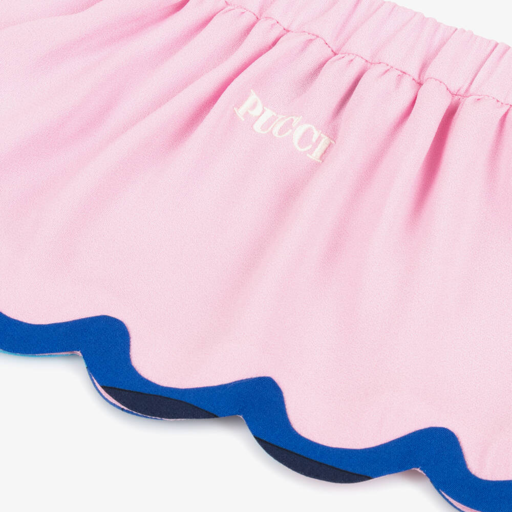 PUCCI-Girls Vibrant Pink Patterned Skirt | Childrensalon Outlet
