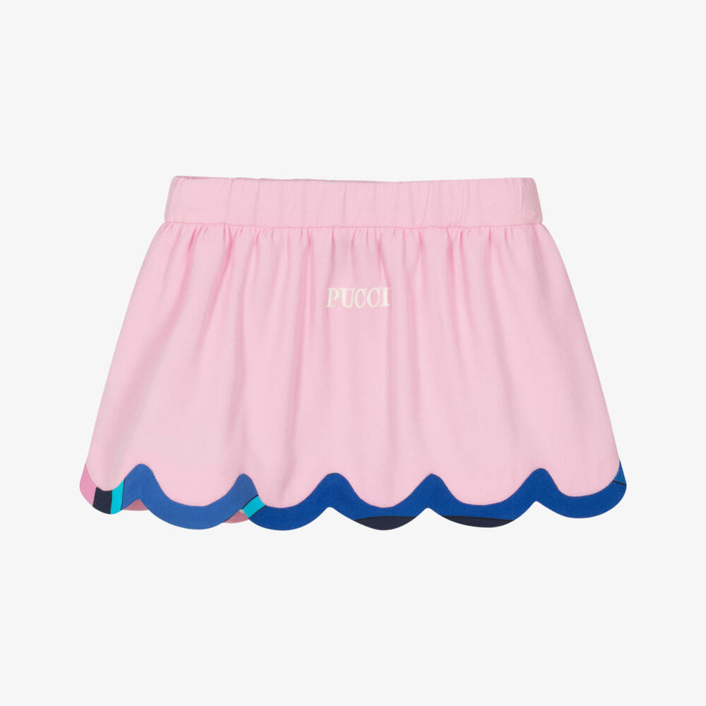 PUCCI-Girls Vibrant Pink Patterned Skirt | Childrensalon Outlet