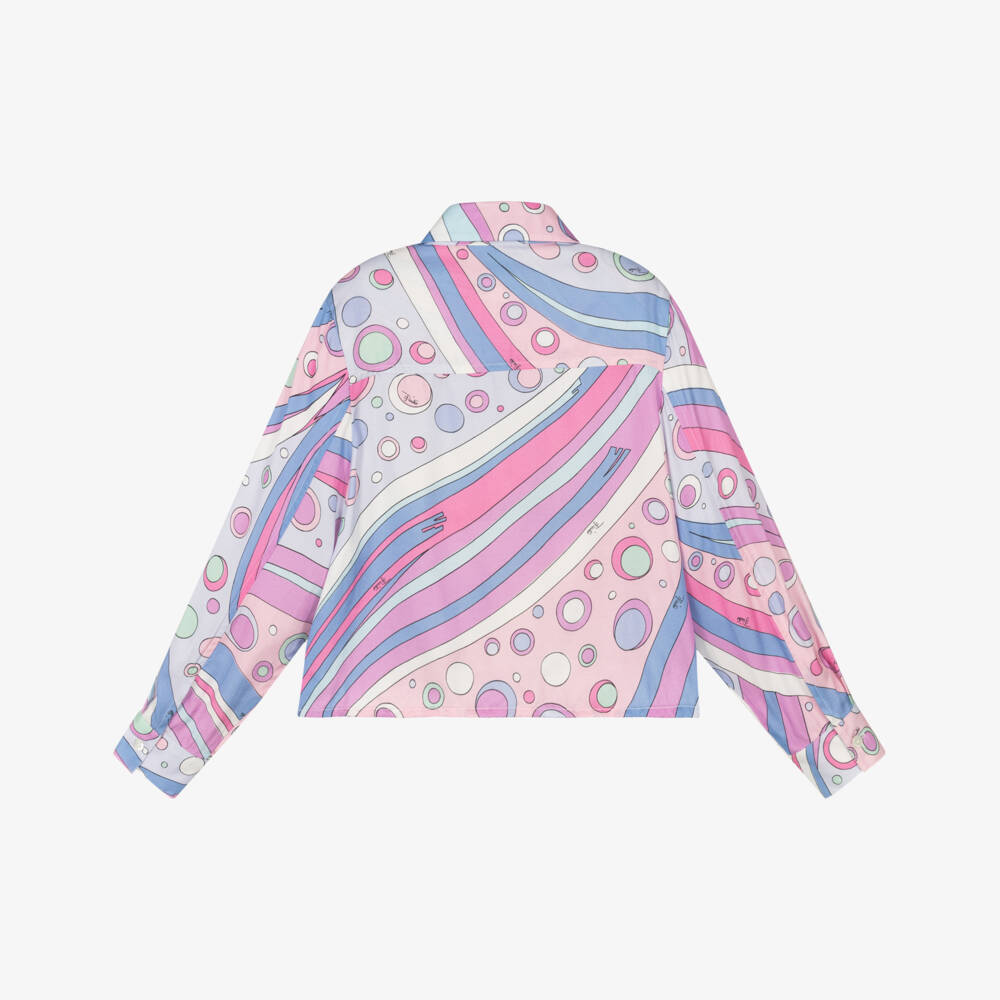 PUCCI-بلوزة فسكوز للبنات باللونين الوردي والأزرق | Childrensalon Outlet