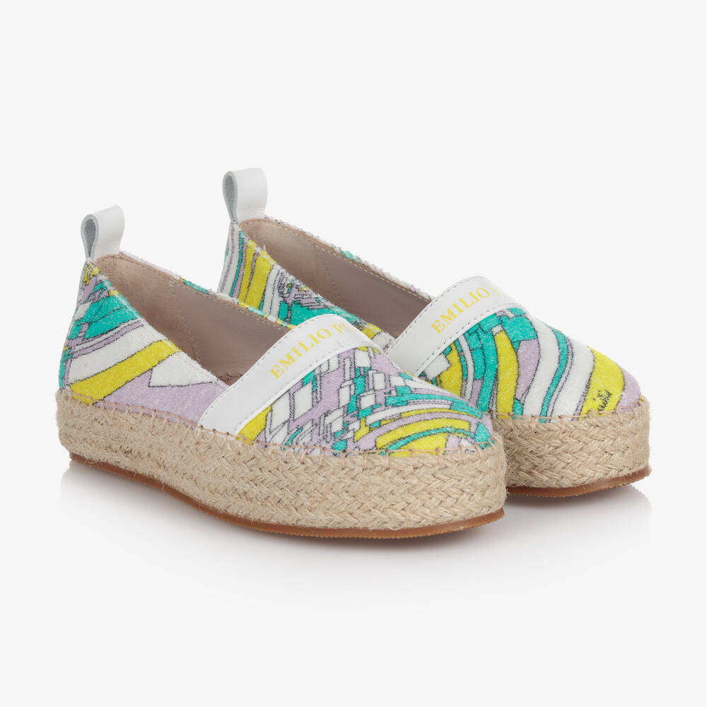 PUCCI-Girls White Esploso Espadrilles | Childrensalon Outlet