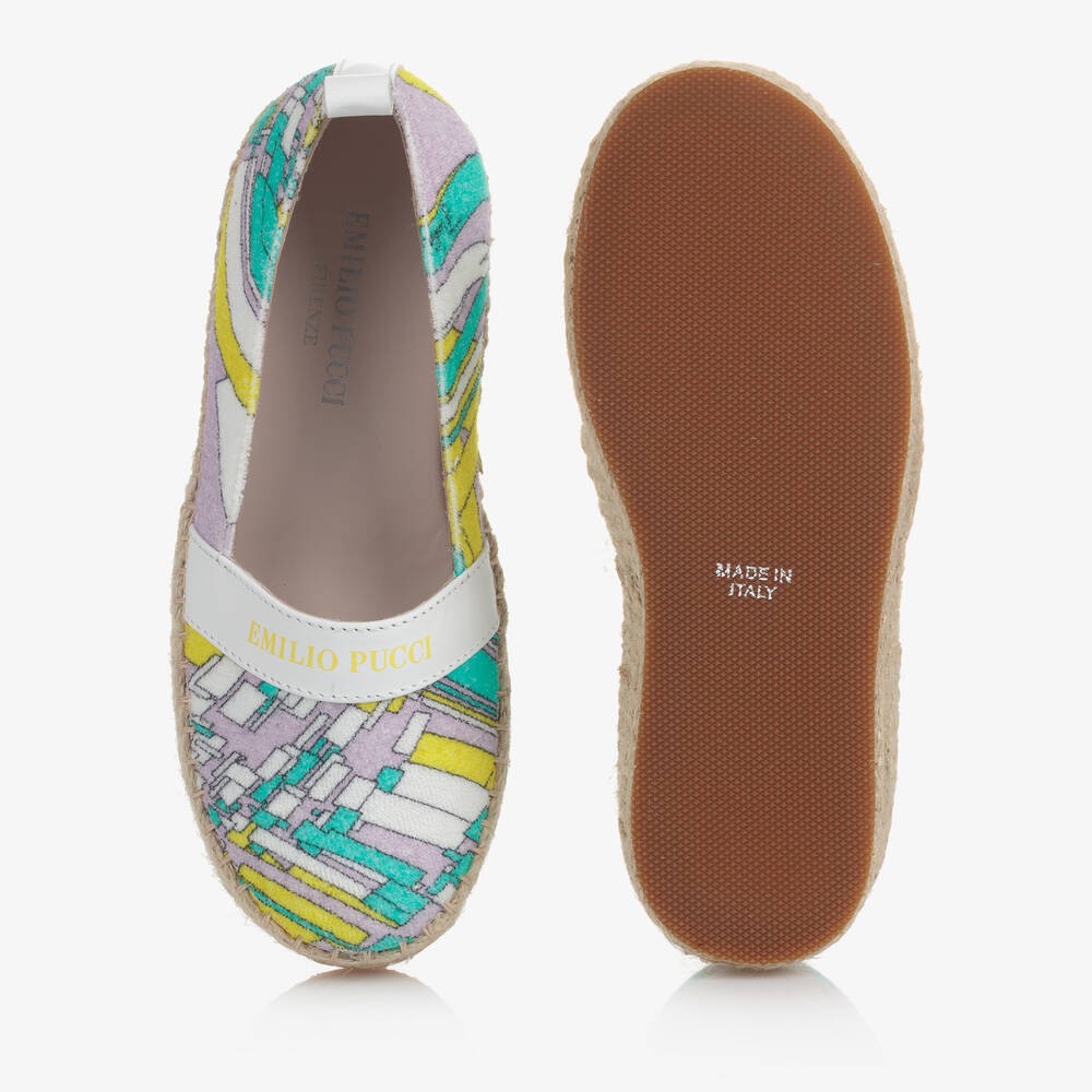 PUCCI-Белые эспадрильи с принтом Esploso для девочек | Childrensalon Outlet