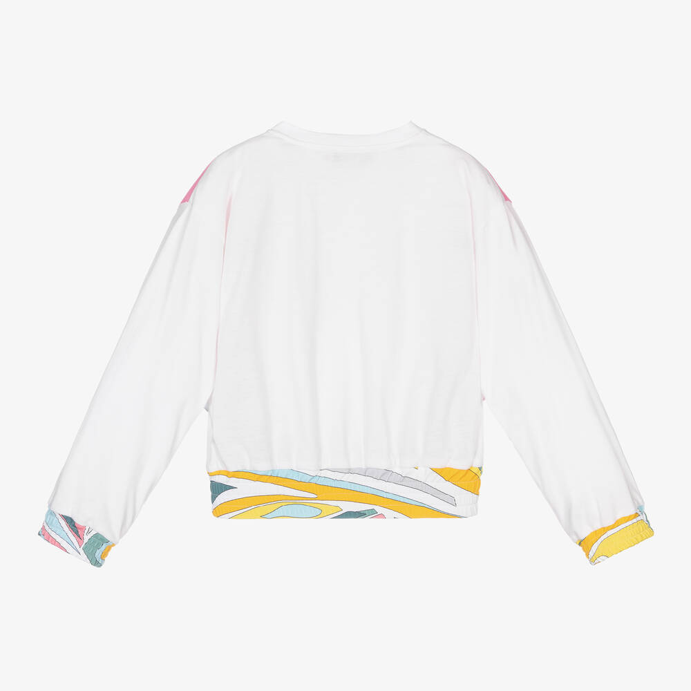 PUCCI-Girls White Lance Sweatshirt | Childrensalon Outlet