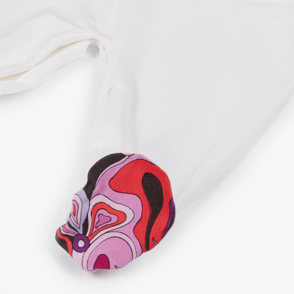 PUCCI-Girls White & Pink Cotton Orchidee Babygrow Gift Set | Childrensalon Outlet