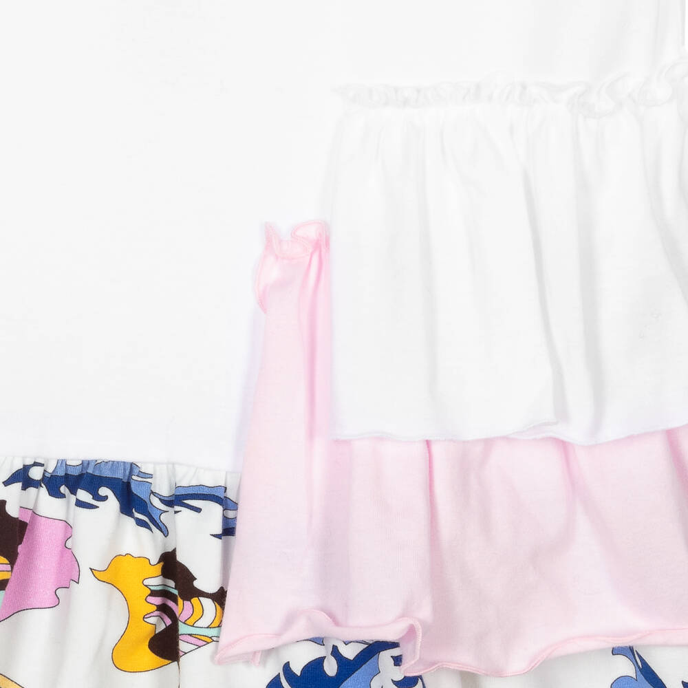 PUCCI-Girls White Ranuncoli Dress | Childrensalon Outlet