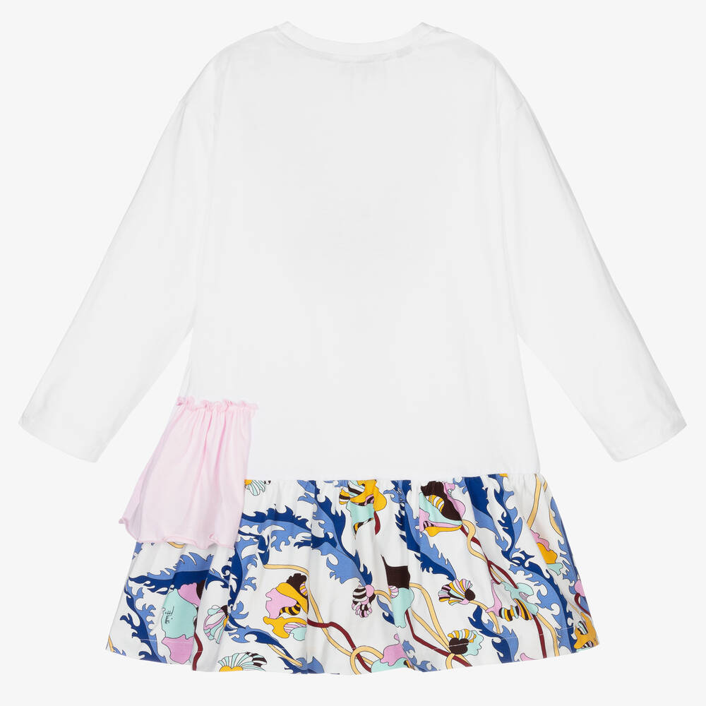 PUCCI-Girls White Ranuncoli Dress | Childrensalon Outlet
