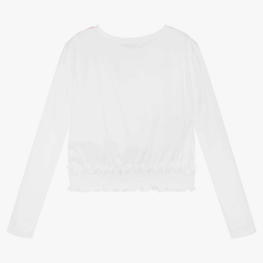 PUCCI-Girls White Ranuncoli Top | Childrensalon Outlet