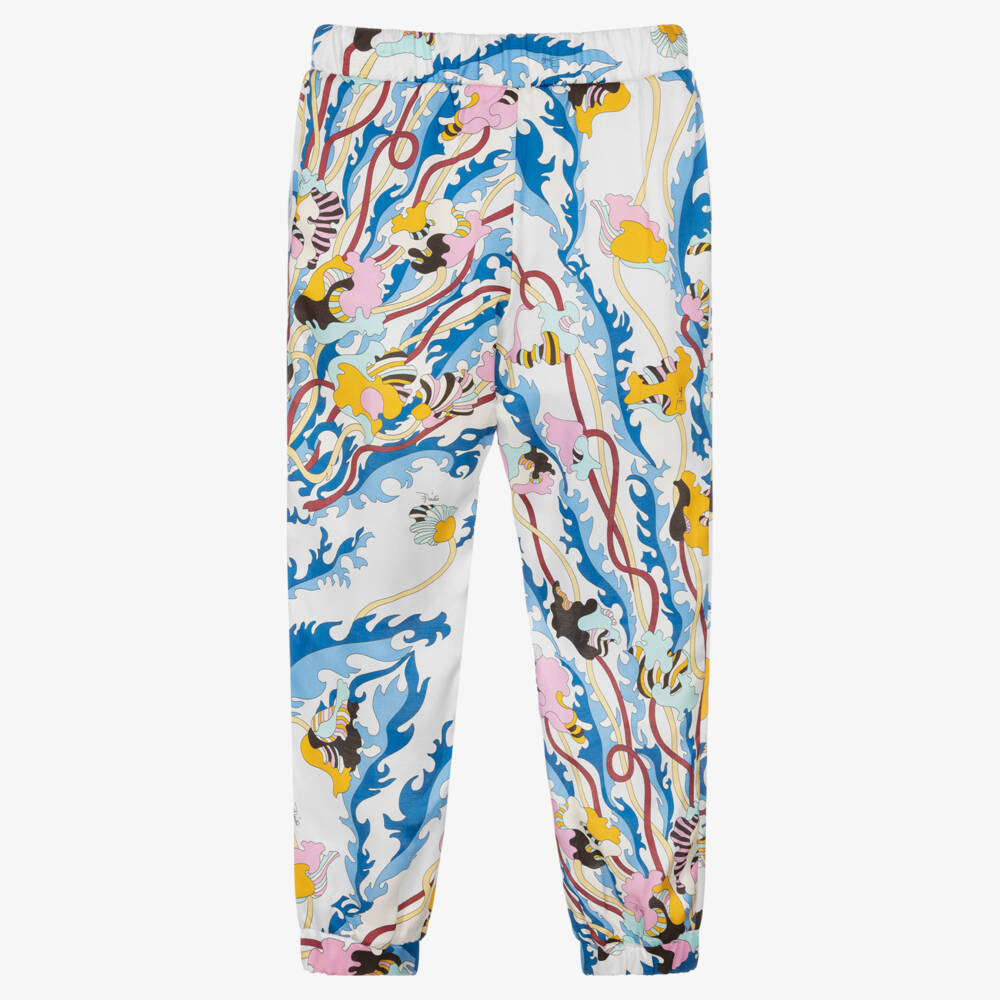 PUCCI-Girls White Ranuncoli Trousers | Childrensalon Outlet