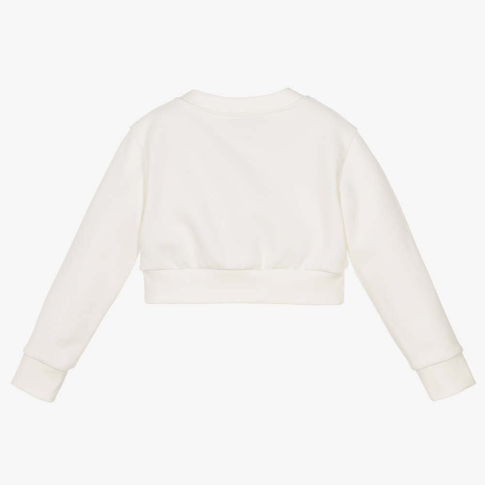 PUCCI-Ivory Cropped Lilly Sweatshirt | Childrensalon Outlet
