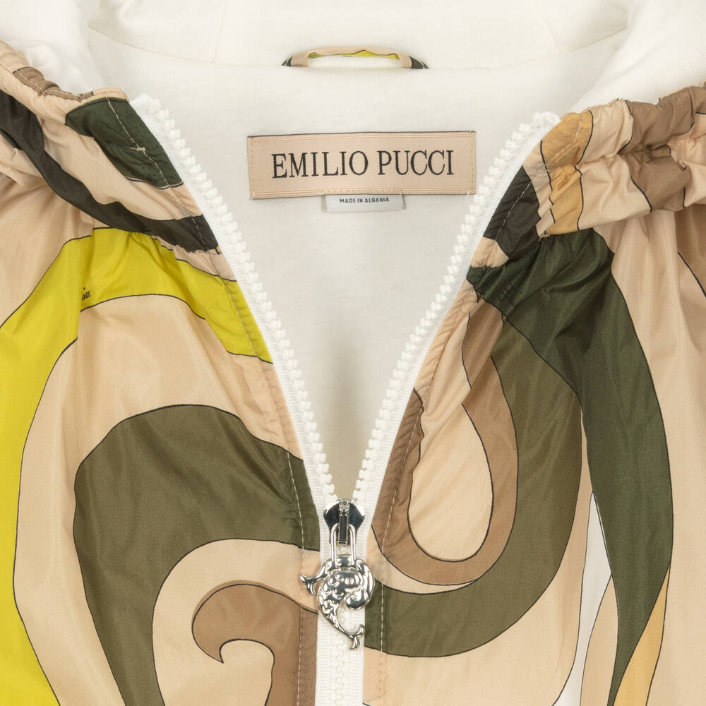 PUCCI-Teen Girls Beige & Green Marmo Jacket | Childrensalon Outlet