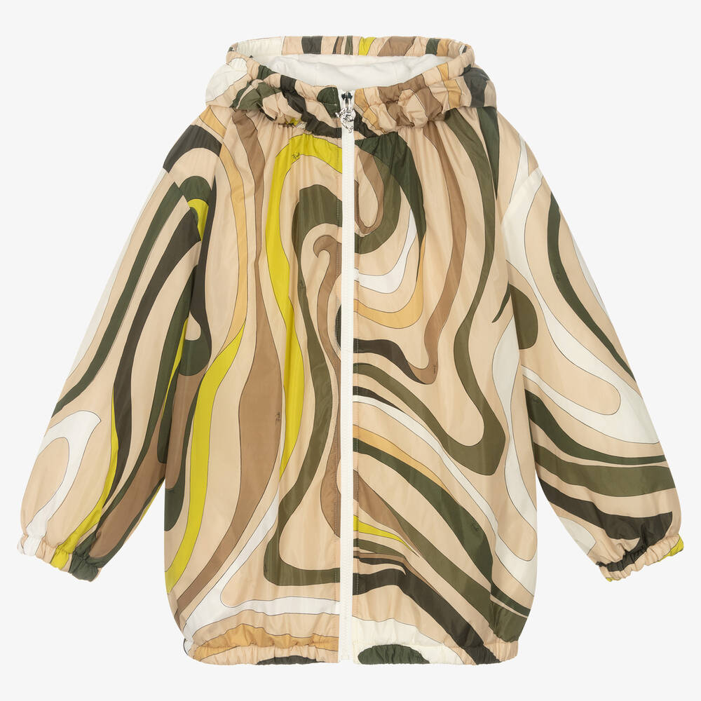 PUCCI - Teen Girls Beige & Green Marmo Jacket | Childrensalon