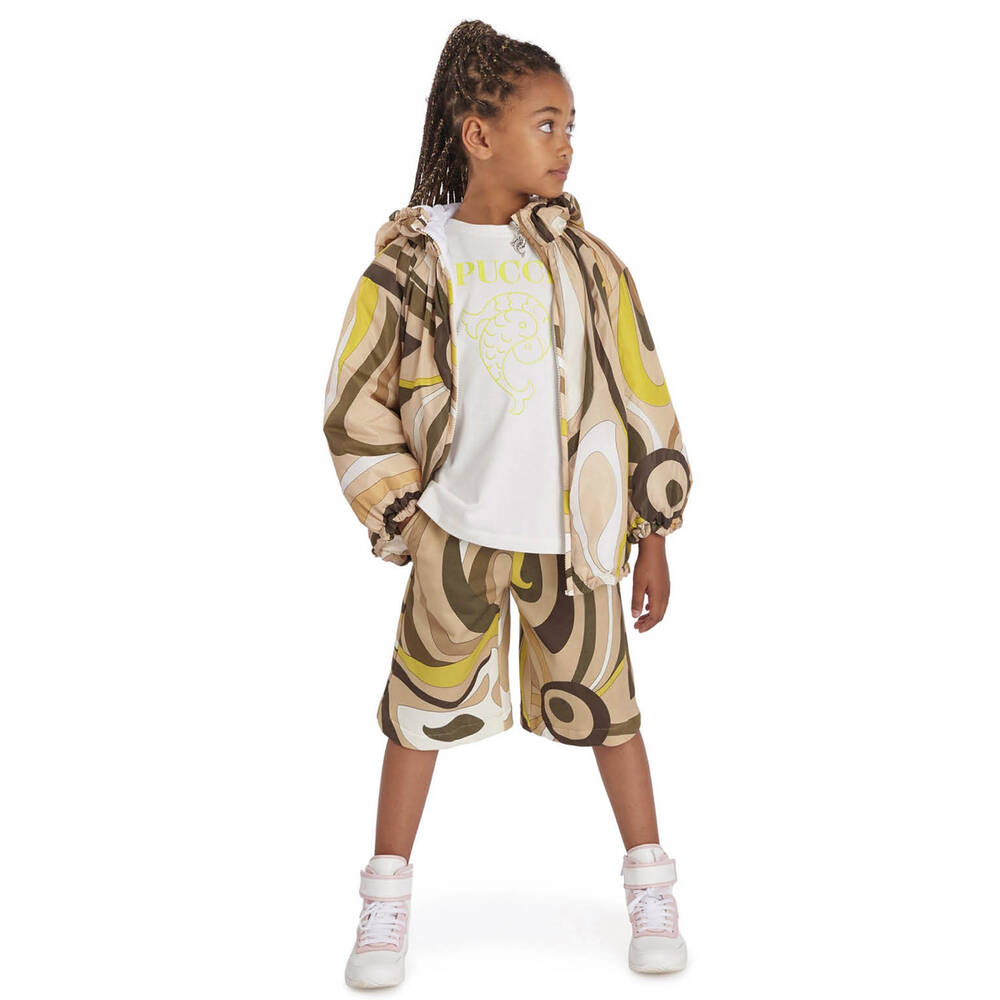 PUCCI-Teen Girls Beige & Green Marmo Jacket | Childrensalon Outlet