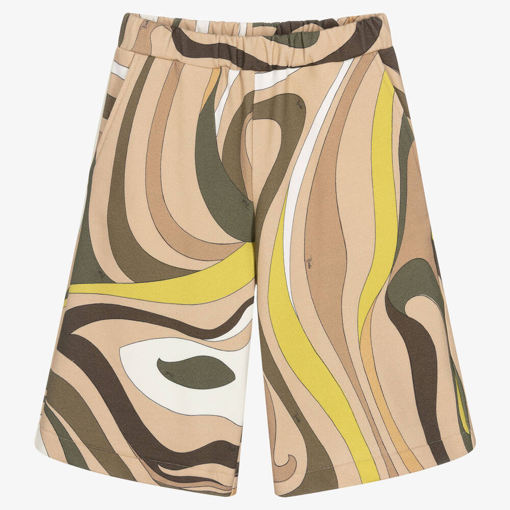 PUCCI - Teen Girls Beige Marmo Cotton Shorts | Childrensalon