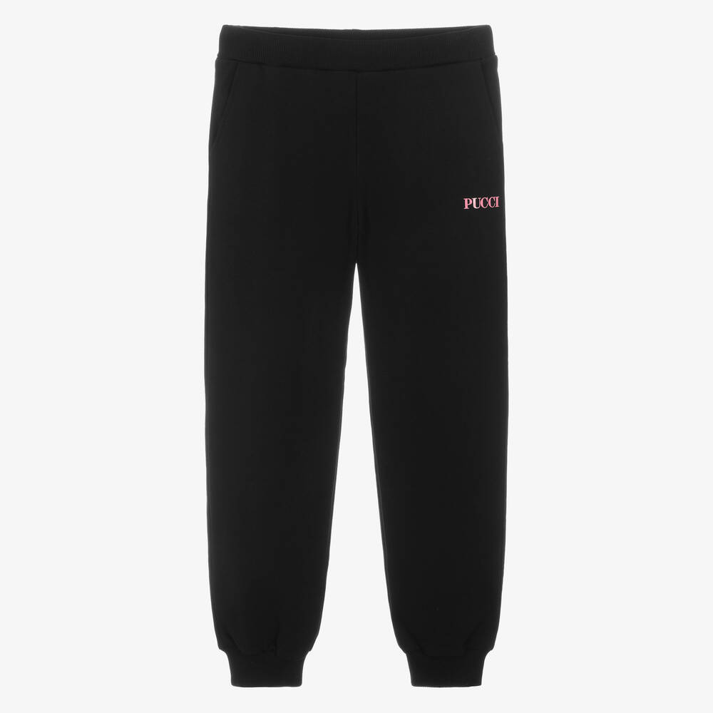 PUCCI-Teen Girls Black Cotton Joggers | Childrensalon Outlet