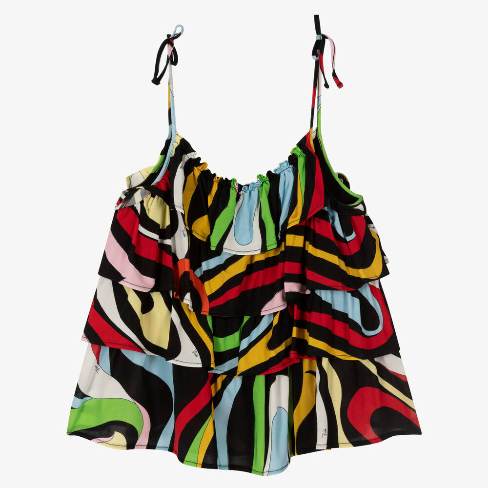 PUCCI - Teen Girls Black Marmo Print Top | Childrensalon