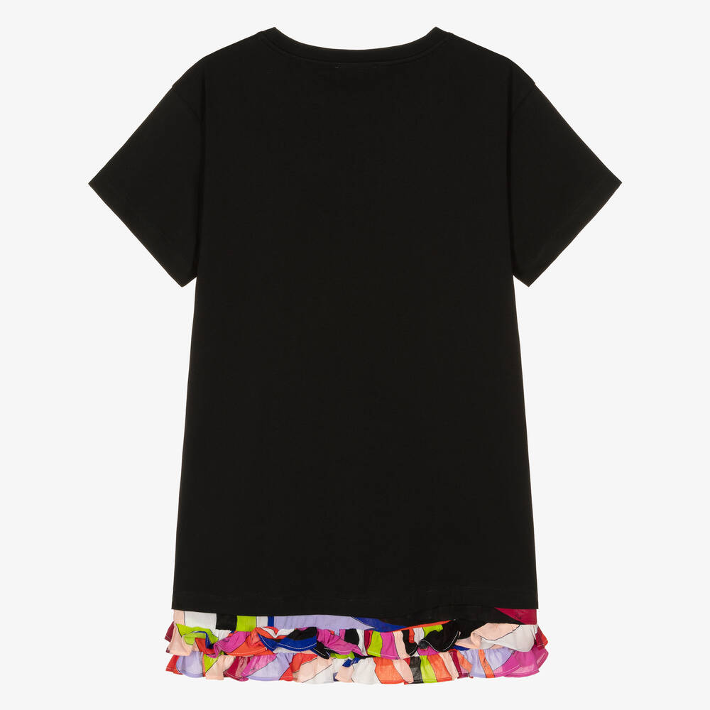 PUCCI-Teen Girls Black Organic Cotton Dress | Childrensalon Outlet