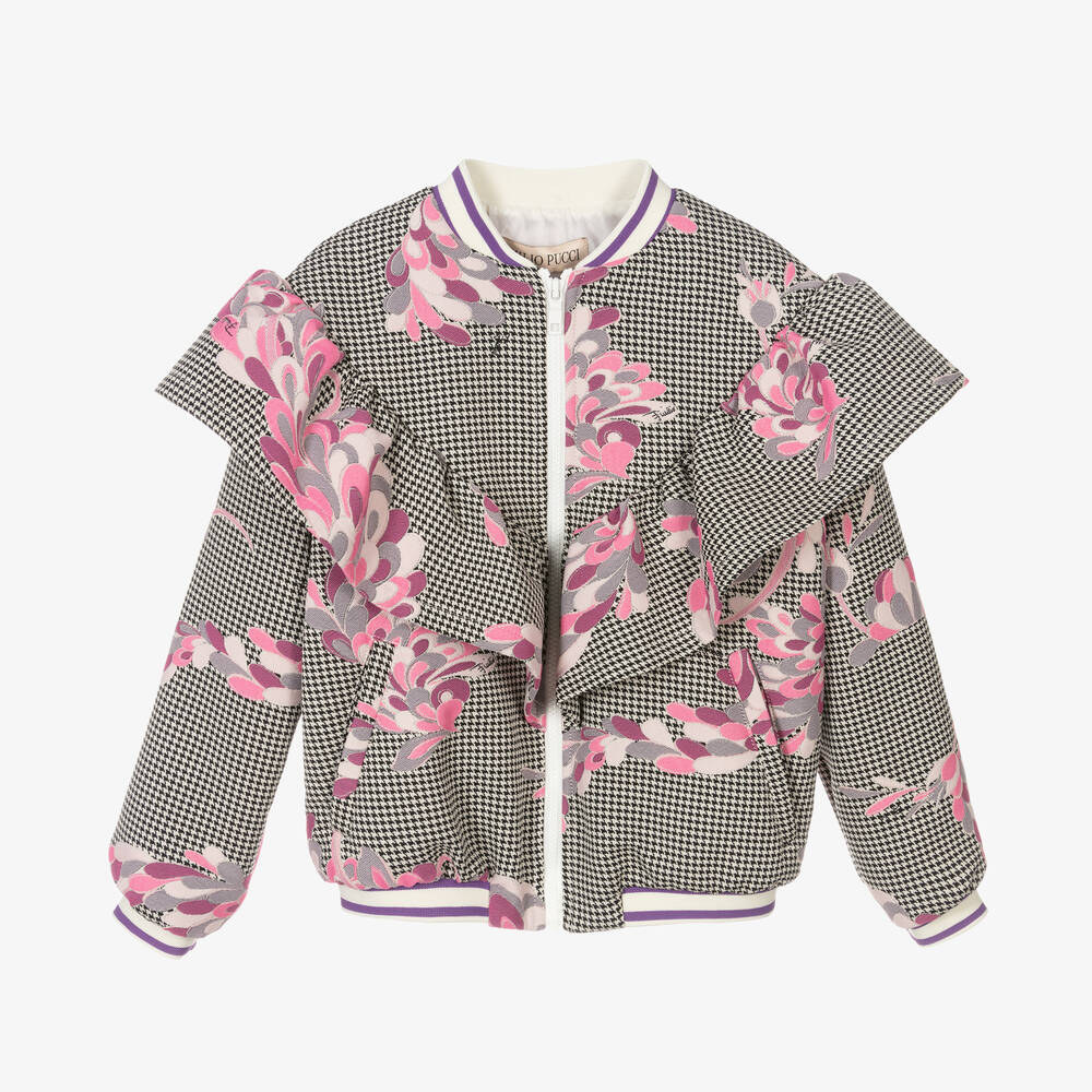 PUCCI - Teen Jacke mit Hahnentrittmuster (M) | Childrensalon