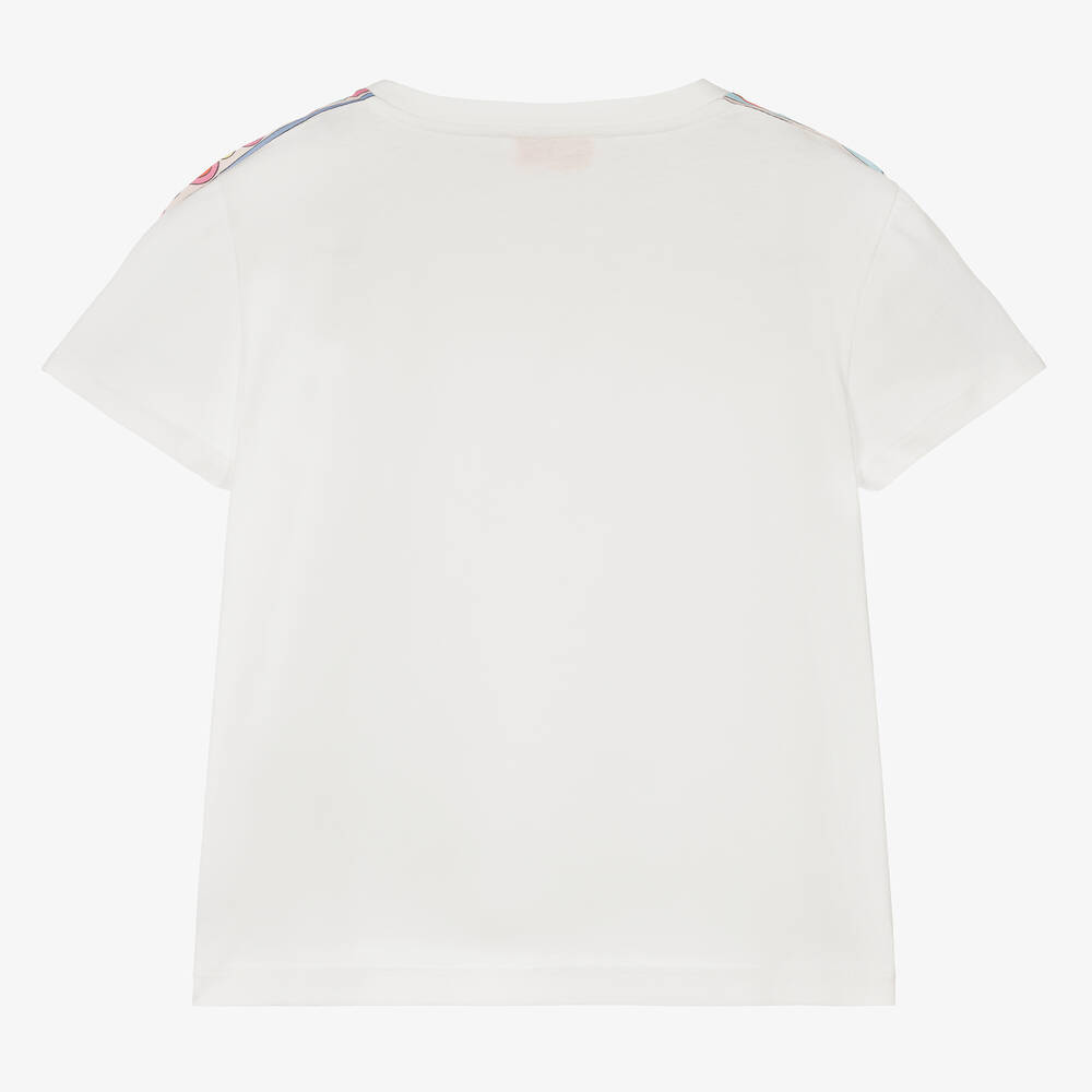 PUCCI-Кремовая хлопковая футболка Onde для девочек-подростков | Childrensalon Outlet