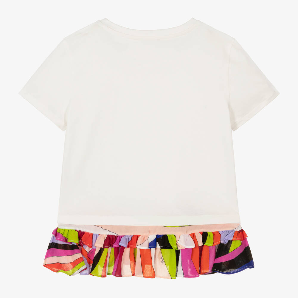 PUCCI-Teen Girls Ivory Iride Print T-Shirt | Childrensalon Outlet
