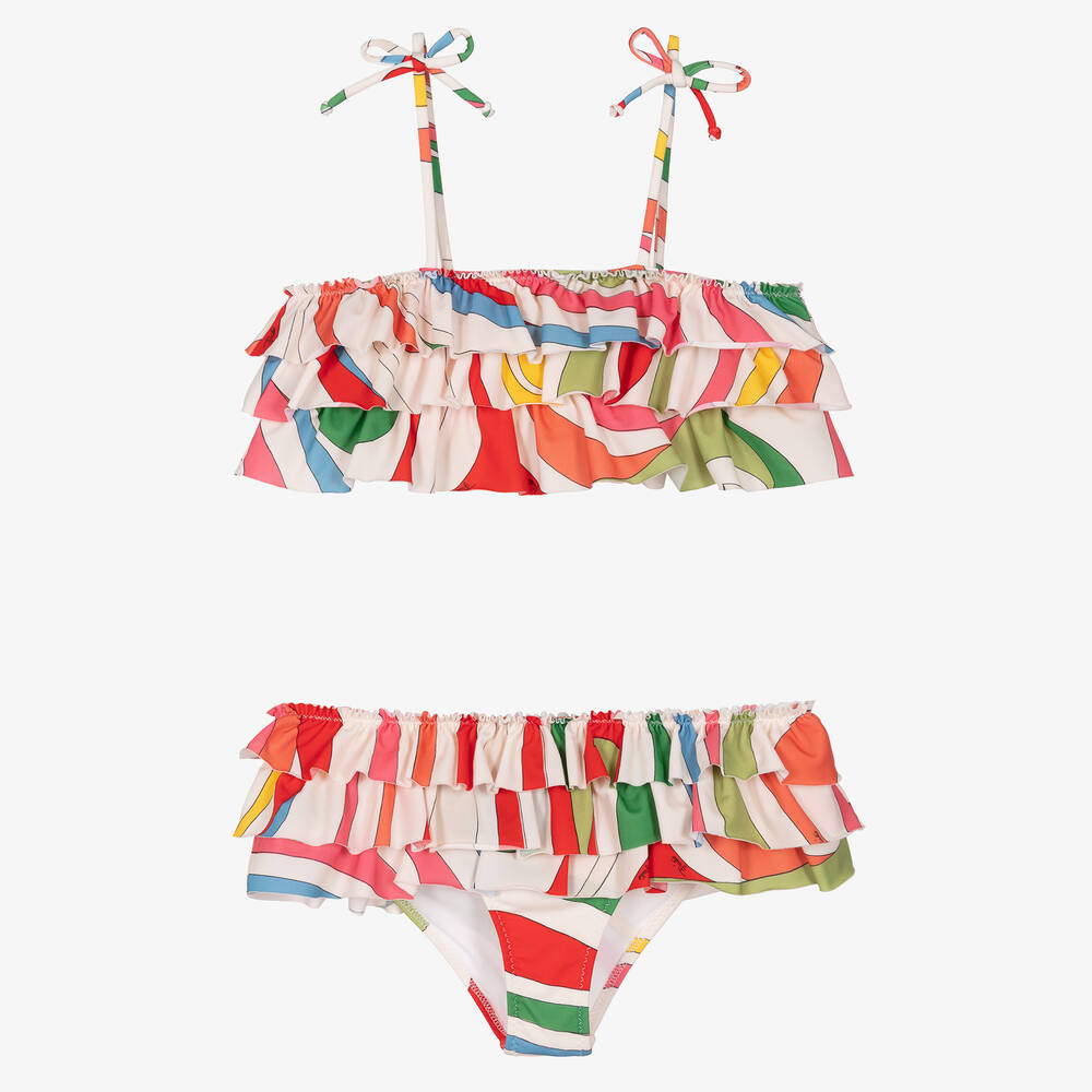 PUCCI - Bikini ivoire à imprimé Marmo ado | Childrensalon