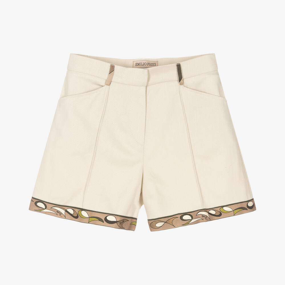 PUCCI - Short ivoire Marmo ado fille | Childrensalon