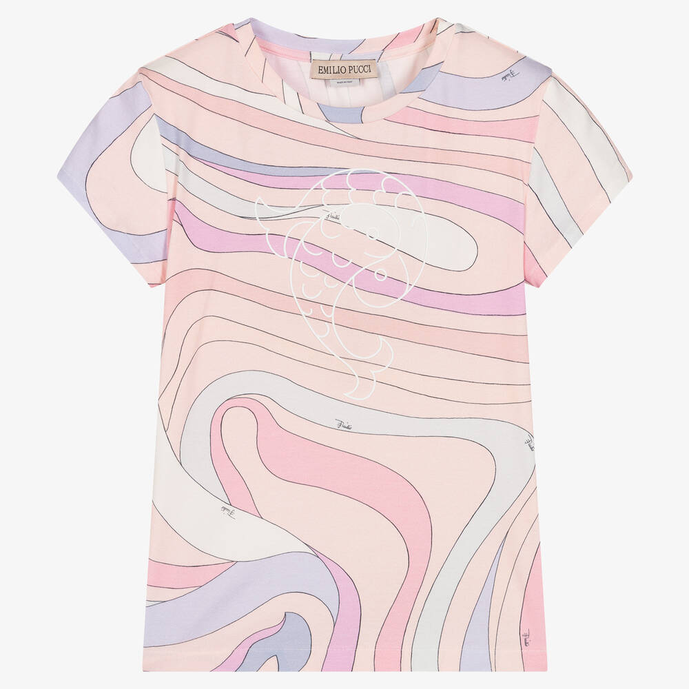 PUCCI - Rosa Teen Marmo Baumwoll-T-Shirt | Childrensalon