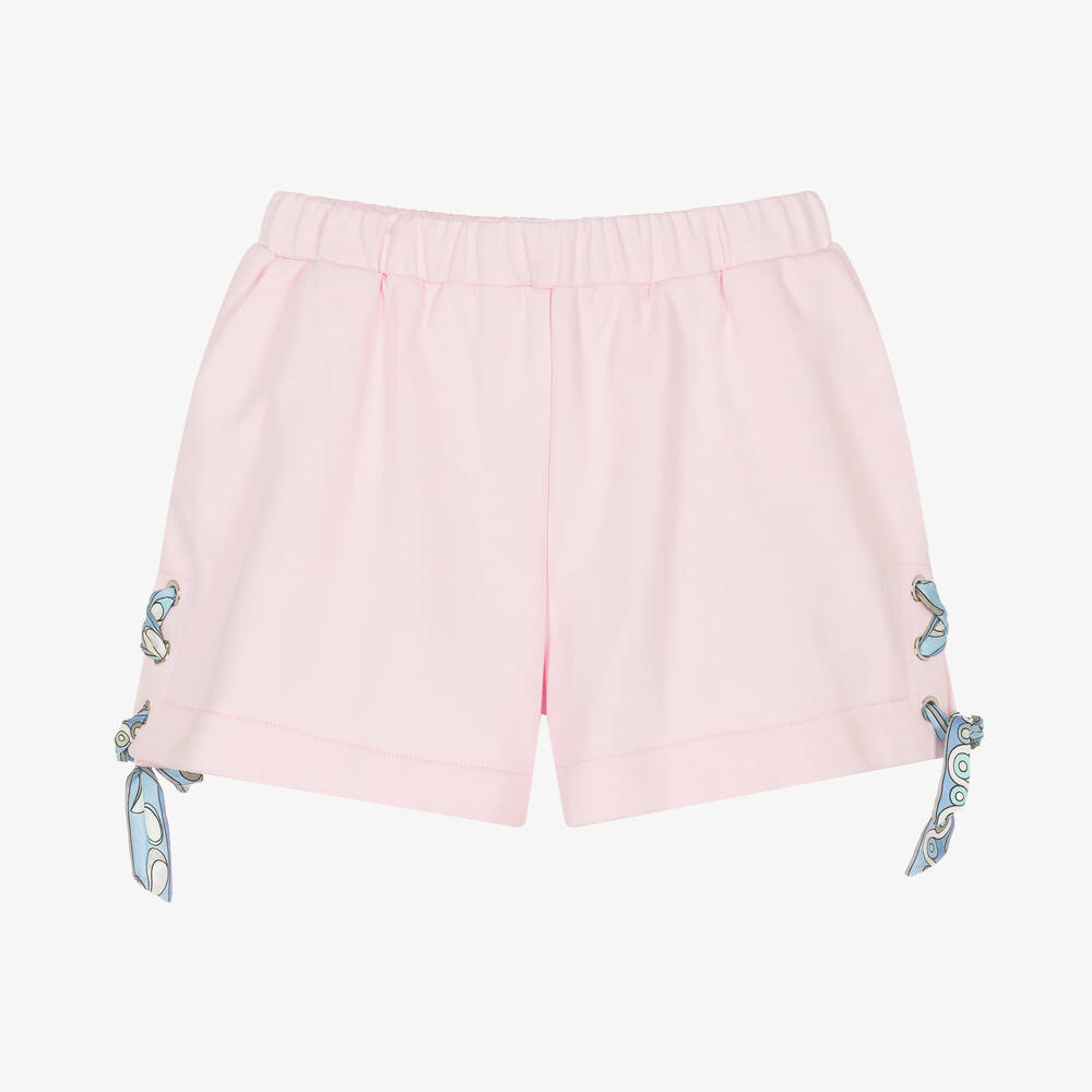 PUCCI - Розовые хлопковые шорты с принтом Pesci | Childrensalon