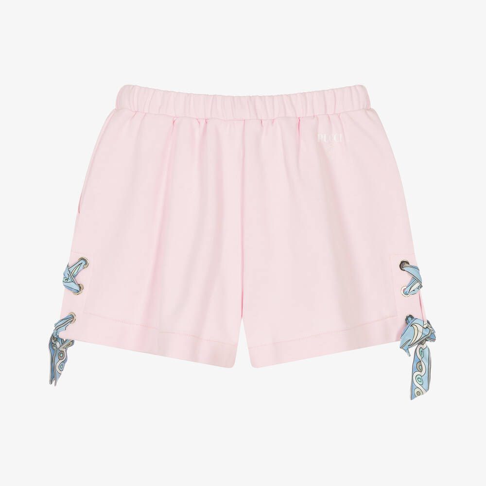 PUCCI-Teen Girls Pink Cotton Pesci Shorts | Childrensalon Outlet