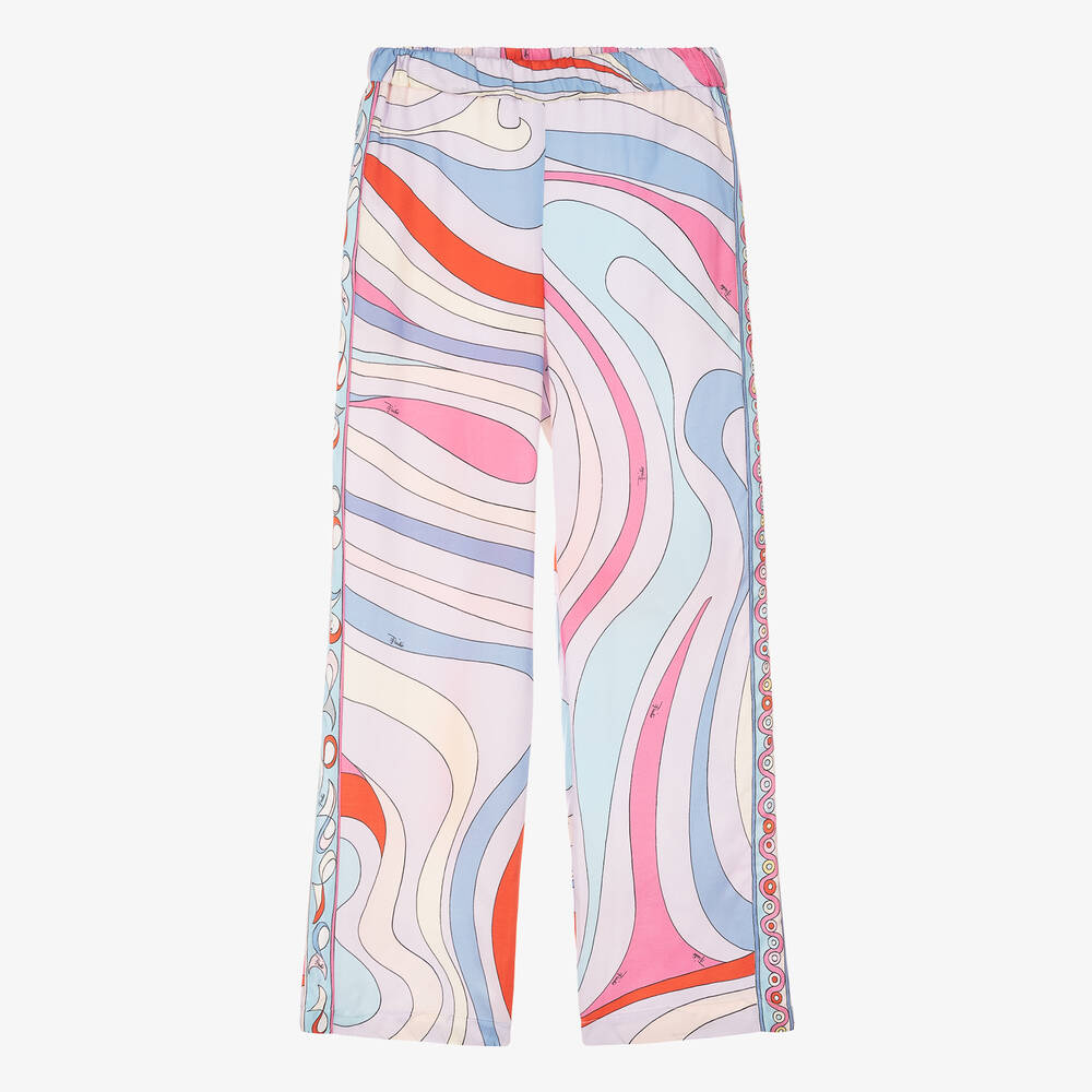PUCCI-Teen Girls Pink Iride Wide-Leg Trousers | Childrensalon Outlet