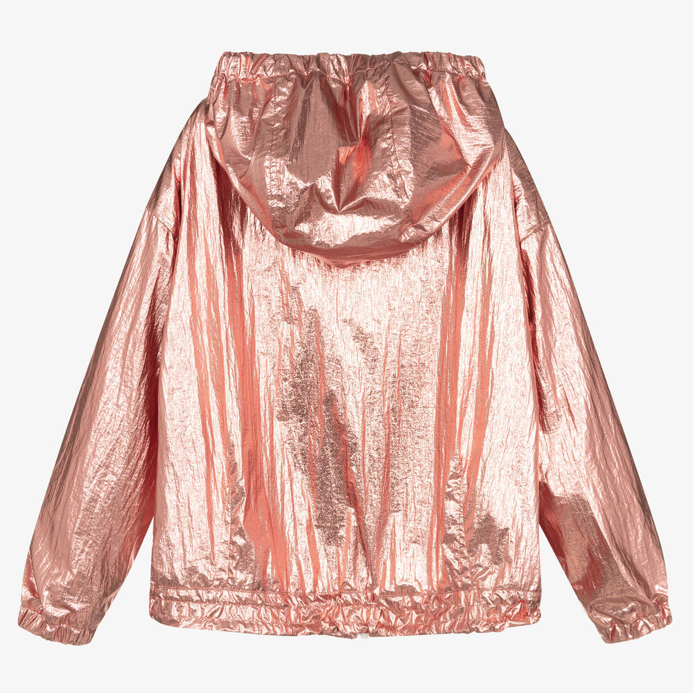 PUCCI-جاكيت هودي تينز بناتي لون زهري متاليك | Childrensalon Outlet