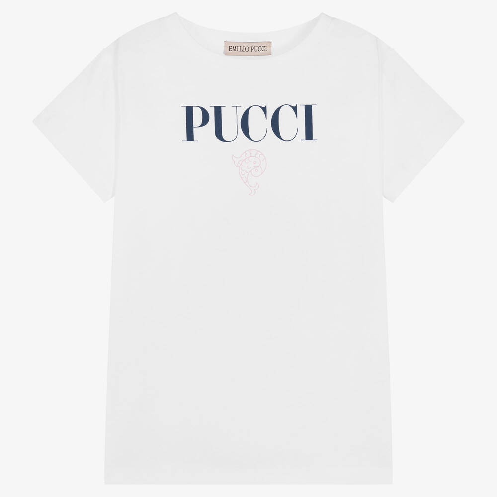 PUCCI - Белая хлопковая футболка | Childrensalon